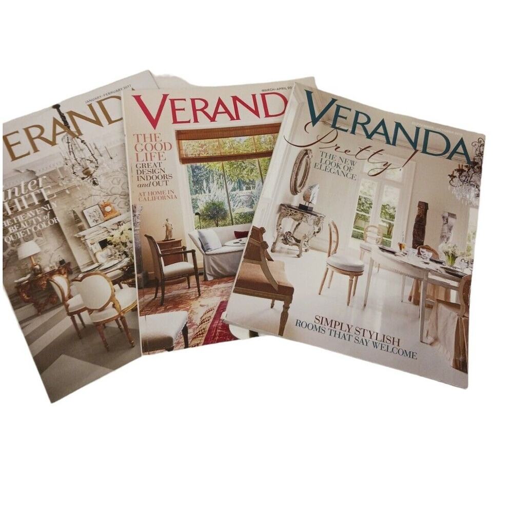 Lot Of 3 VERANDA Magazines 2015 2017 January & March, September Issues Decorate